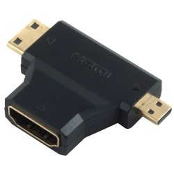 KIT CONVERSOR CABLE HDMI 2 EN 1. DE HDMI A MICRO HDMI Y MINI HDMI. 