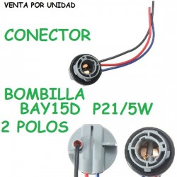 CONECTOR BOMBILLA BAY15D HEMBRA 2 POLOS P21/5W POSICION Y FRENO TRASERA