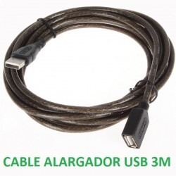 CABLE ALARGADOR USB 3 METROS MACHO - HEMBRA 480 Mbps. 