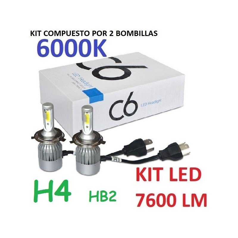 AUIMSOCO H4/9003 LED Headlight Bulbs (2 Pack) – 6000K Cool White, 4000 Lumens, Hi/Lo Beam, Plug & Play