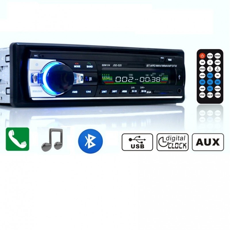 RADIO BLUETOOTH MP3 1 DIN MANOS LIBRES USB SD COCHE