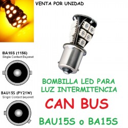BOMBILLA LED CANBUS AMBAR PARA INTERMITENTES 21 SMD 5050