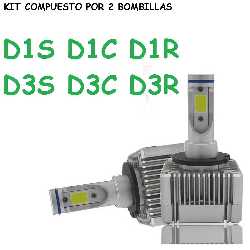 Kit Bombillas D3S D1S Led 20000 Lúmenes 12/24V Coche Camión Furgoneta